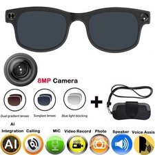 4K AI Smart Glasses with Multifunction Camera Bluetooth Call Voice Assis