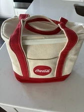 Coca Cola Elegant Soft Side Cooler Rare Fabric Picnic Lunch Cooler Collectible