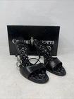 Cesare Paciotti Women’s Black Leather Stud Heels Size 35 (US 5) PC0T3146B (B4)
