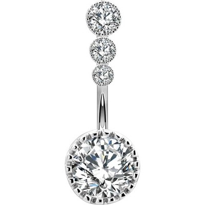 Bauchnabelpiercing Silber 14G CZ Chrirurgenstahl Ringschmuck Belly Button