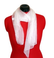 White silk scarf ready for painting or dyeing. 150 x 40 3.5mm 100% silk.