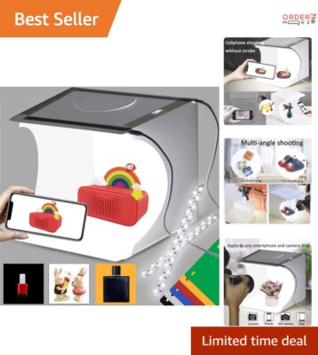 Mini Photo Studio Light Box PVC 9 Inch 40 LED Lights Portable for Small Products