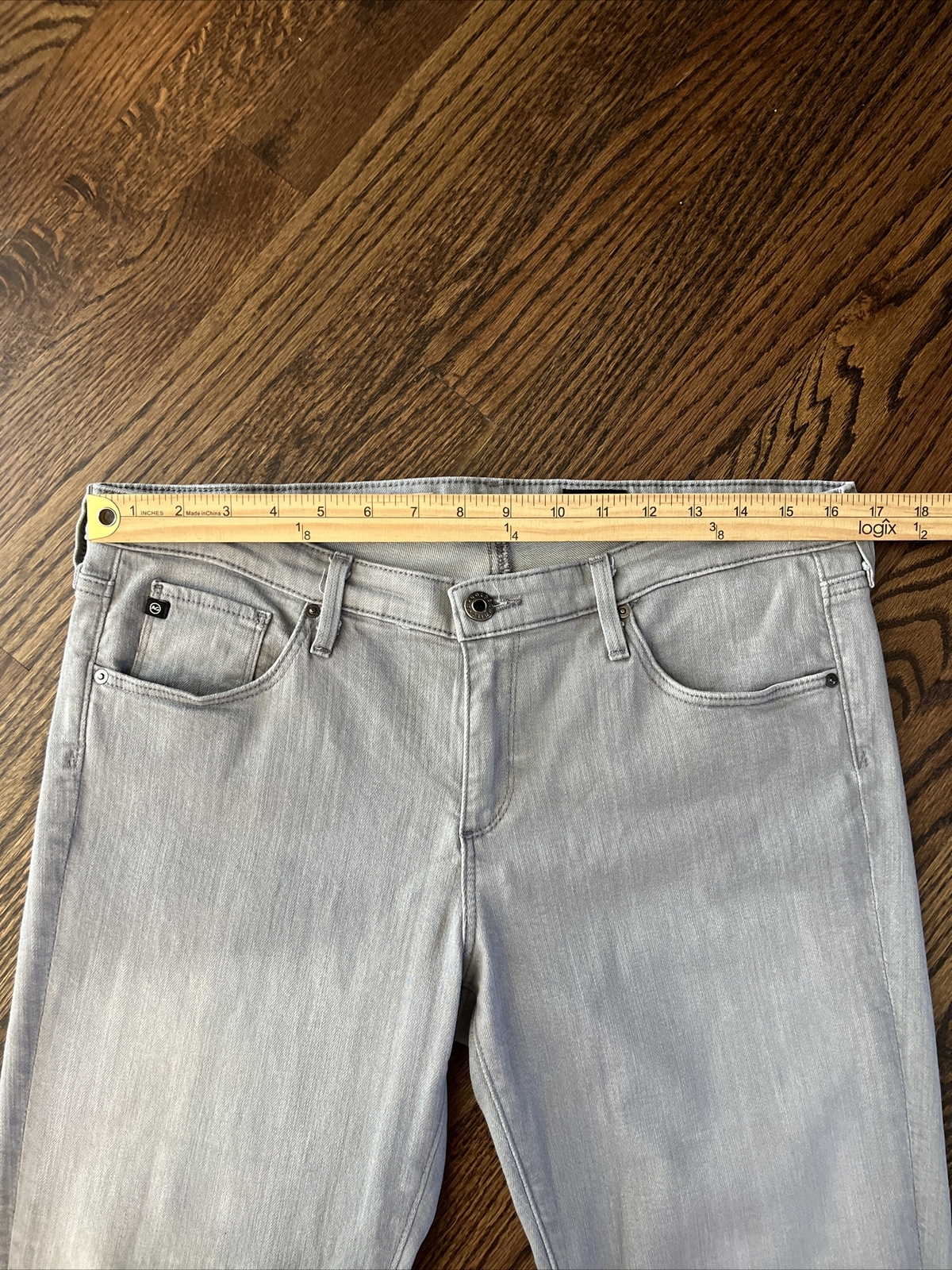 AG Adriano Goldschmied Jeans Womens 33 Gray The Stevie Ankle Slim Straight Leg - View 6