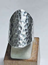 Vintage Sterling Silver Hammered Ring 11g Size 7