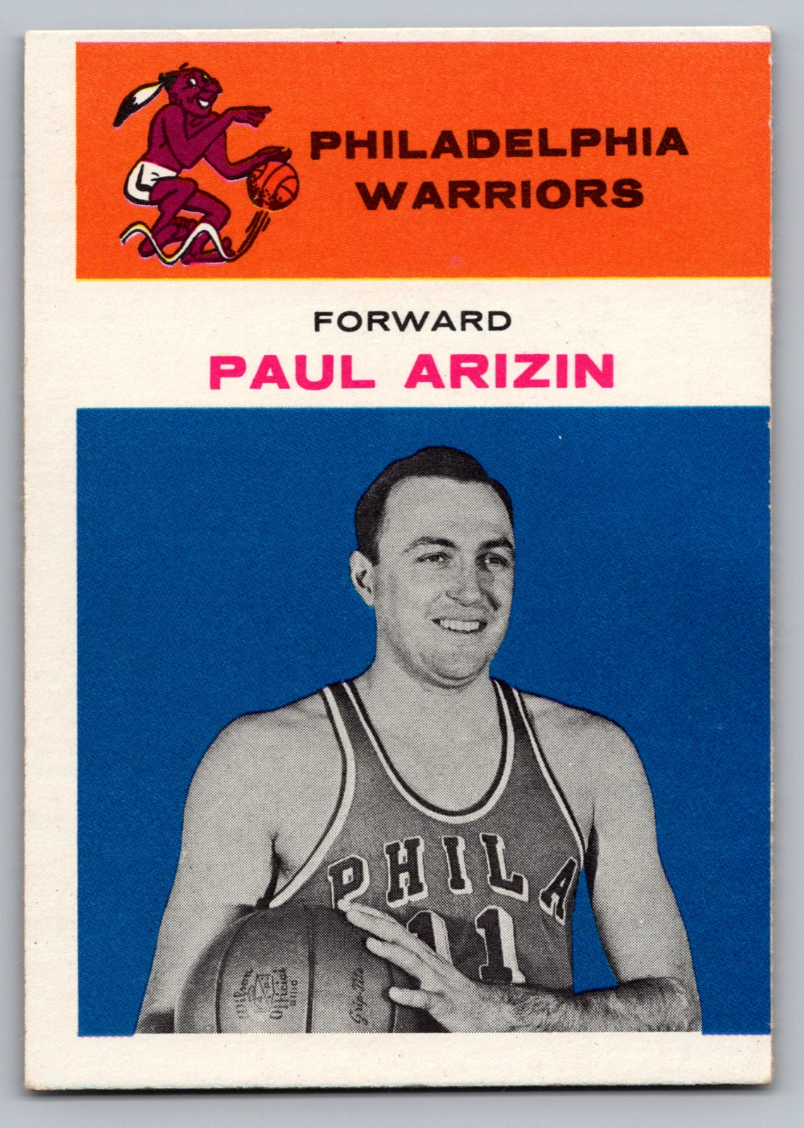 1961-62 FLEER #2 PAUL ARIZIN WARRIORS