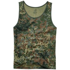 Brandit Tank Top Men's Cotton Sleeveless Vest Training Gym Top Flecktarn Camo
