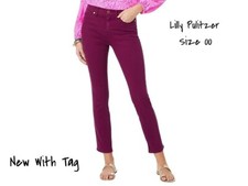 Lilly Pulitzer South Ocean High-Rise Skinny Pant Amarena Cherry, Size 00 New