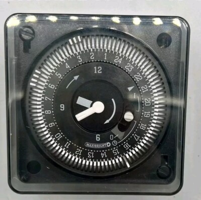 MAXIBRIGHT  Hydrokultur 24 Stunden Analog Timer | Panelmontage | Schwarz | 240V 16A