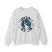 New York Statue of Liberty Crewneck Sweatshirt, Gift for Travelers, Cozy Casual