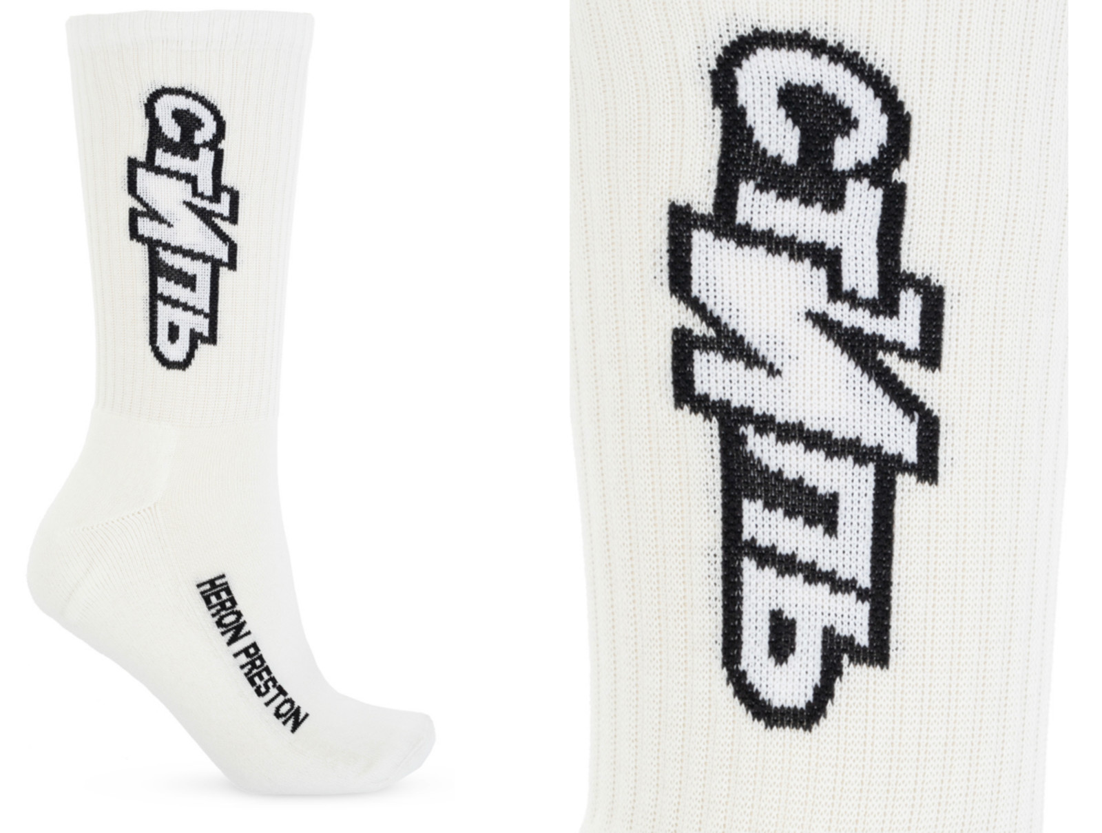Heron Preston CTNMB Cotton Organic Sheer Tennis Socks Intarsia Sneaker Socks M