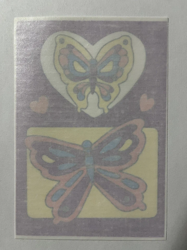 Vintage Mark 1 Scratch Sniff bubblegum Iron-On Sticker BUTTERFLIES Sheets Morgan - Image 2 of 2