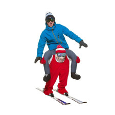 New Adult Carry Me Piggy Back Skiier Winter Sports Fancy Dress Costume Comedy
