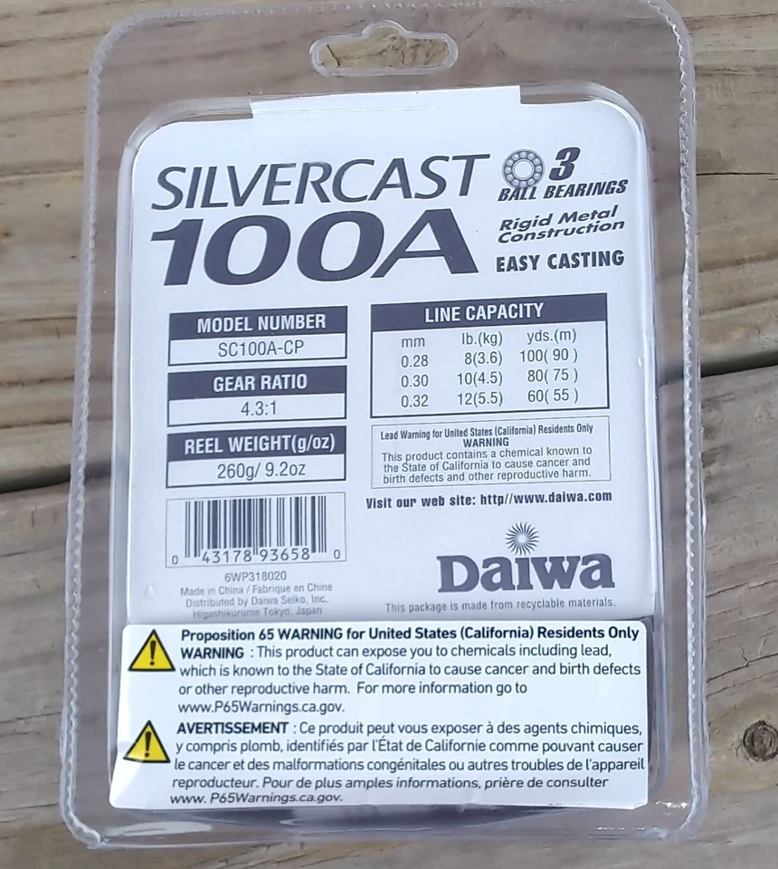 Daiwa Silvercast 100 A Spincast Reel SC100A-CP Fishing Reel 4.3:1 Gear Ratio - Image 3 of 4