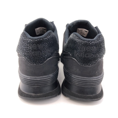 New Balance 574 Black Caviar Training Shoes 10.5 D New Balance 574 Classics Triple Black Caviar Mens Leather  main image 3
