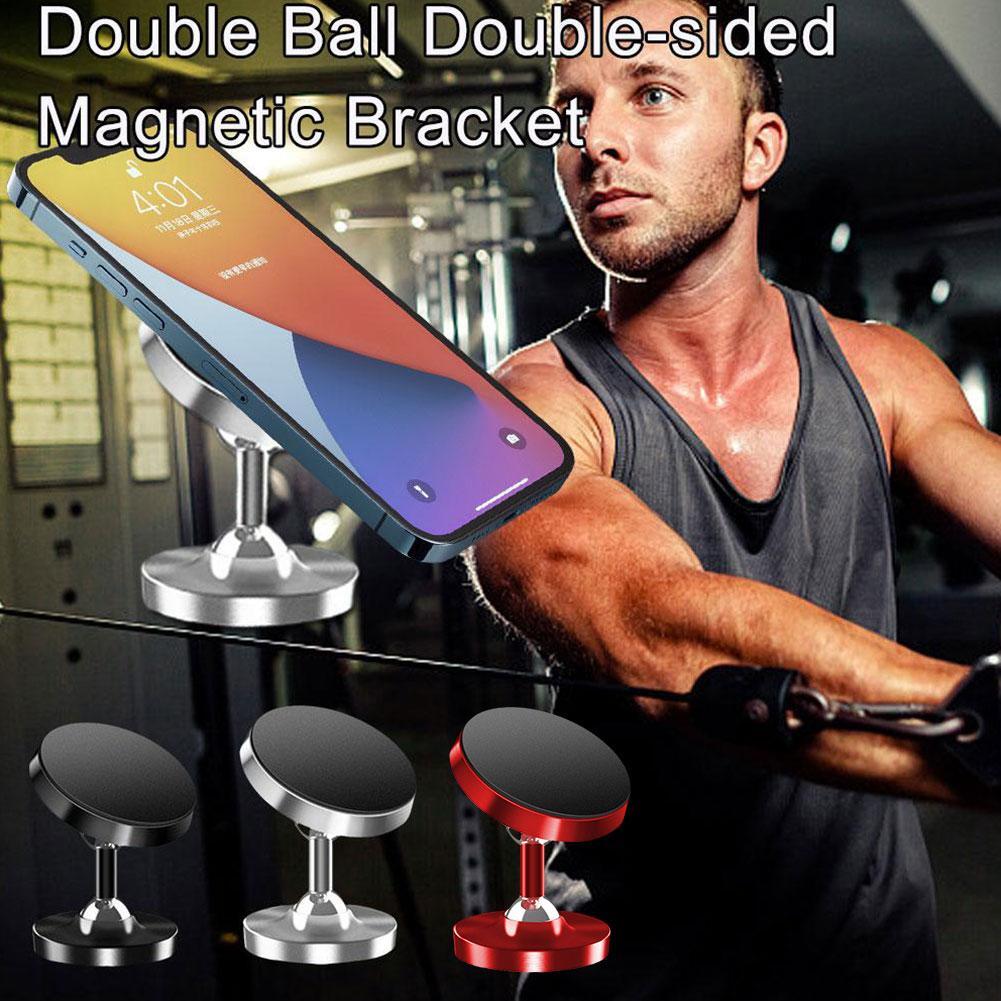 Magnetic 360 Phone Mount for Gym with Double-Sided Adhesive