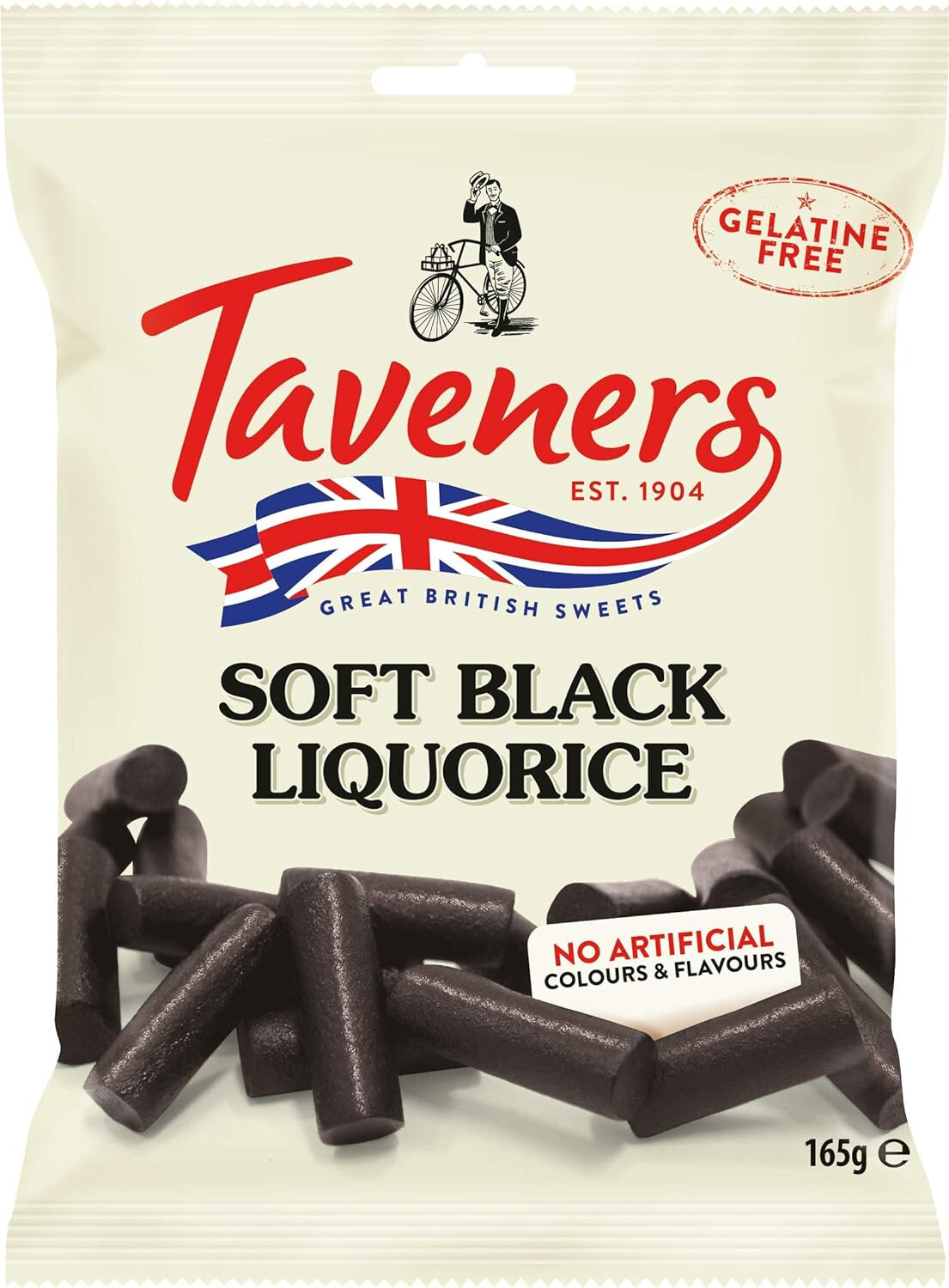 Taveners Soft Eating Black Liquorice 165g | Vegetarian | Great British Sweets