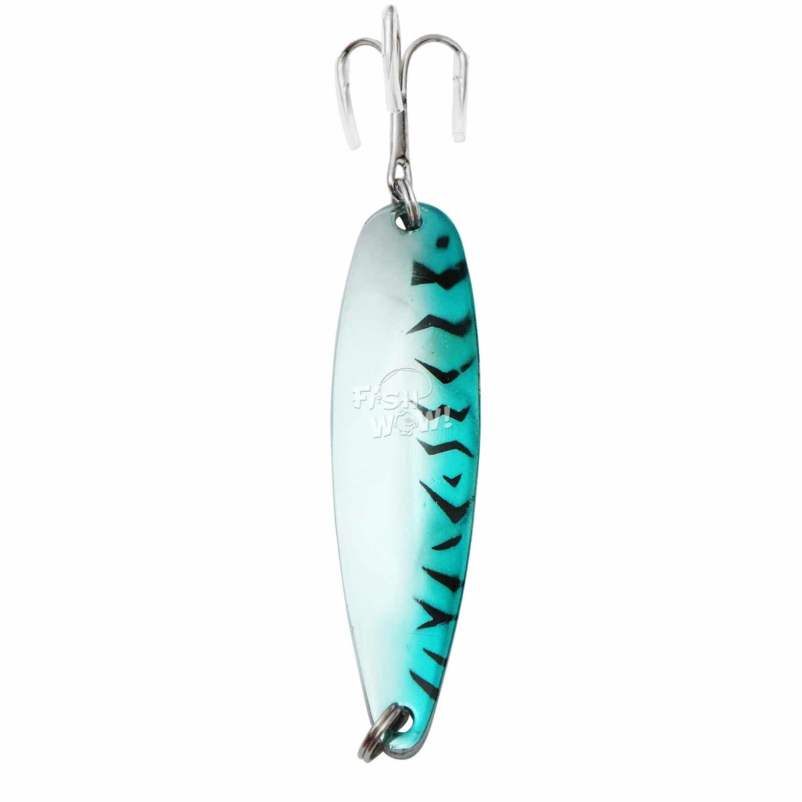 10pcs 2oz Fishing Spoons Trolling Flutter Fish WOW!® Casting Jigs Blue Mackerel - Image 4