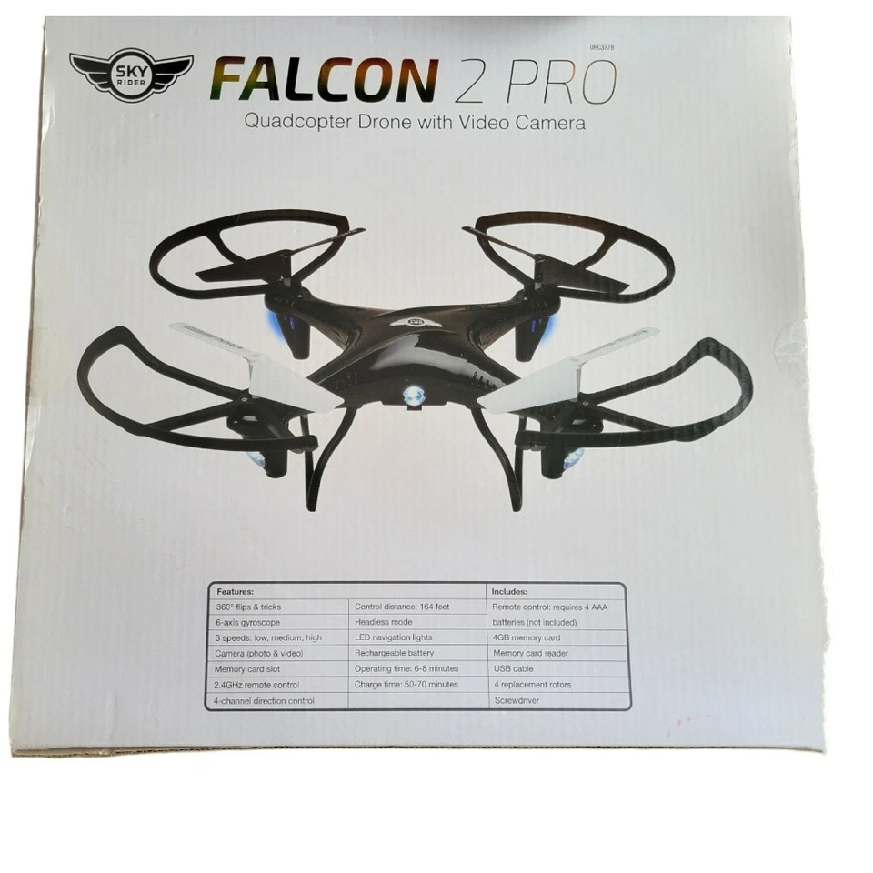 NEW Sky Rider Falcon 2 Pro Quadcopter Drone With Video Camera - Image 2 of 3