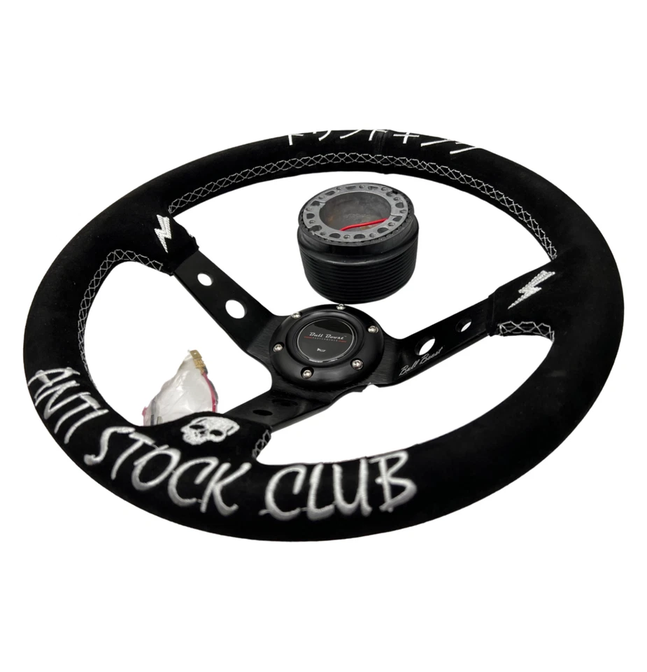 Volante de cuero gamuza + kit adaptador de buje para Impreza WRX / rendimiento  Foto 2 de 4