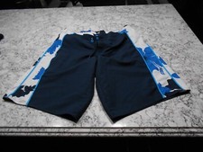 Men's Hang Ten Medium Swim Trunks Blue's White
