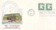 STAMP SCOTT 2112 "Eagle D" 22 CENT 1985 FDC PAIR  - B