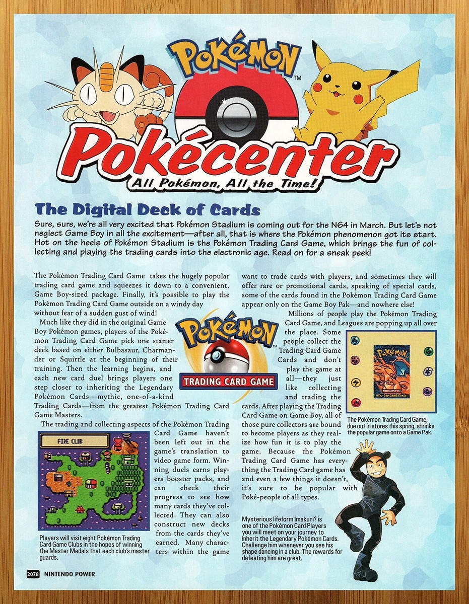 1998 Pokemon Trading Card Game Game Boy Print Ad/Poster TCG