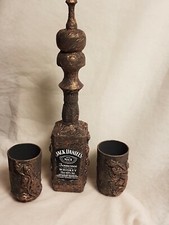 Jack Daniels  . Flasche& 2 Gläser.  Geschenkset neu Unikat - Handmade.