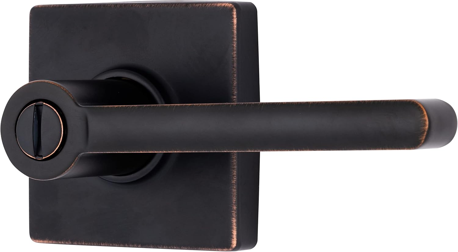 Contemporary Tuscan Bronze Privacy Locking Interior Door Lever with Modern Design