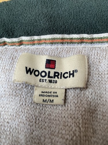 Woolrich Men's 1/2 Zip Sweater Size M Brown Front Zip Pocket - Picture 3 of 3