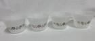 VTG Pyr-o-Rey DYNAWARE Milk Glass Brown Daisy Custard Cups Ramekins set/4  #31