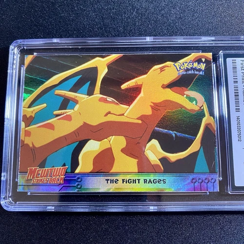 CGC 7 Topps Mewtwo Strikes Back: The Fight Rages #35 RAINBOW FOIL HOLO NM psa
