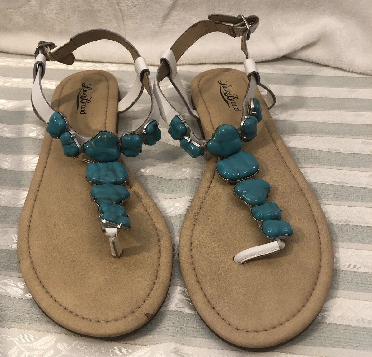 Sandals with turquoise stones hot sale