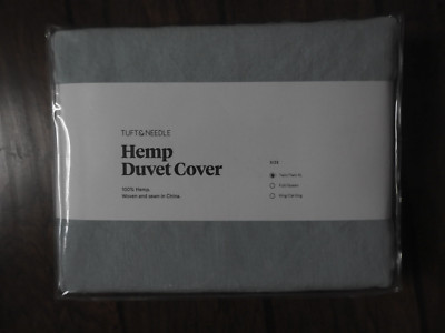 Tuft & Needle Morning Blue Hemp Duvet Cover for Twin/Twin XL or Simple/Simple XL