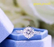 14K White Gold Over 1.94CT Lab-Created Diamond Round Cut Engagement Wedding Ring