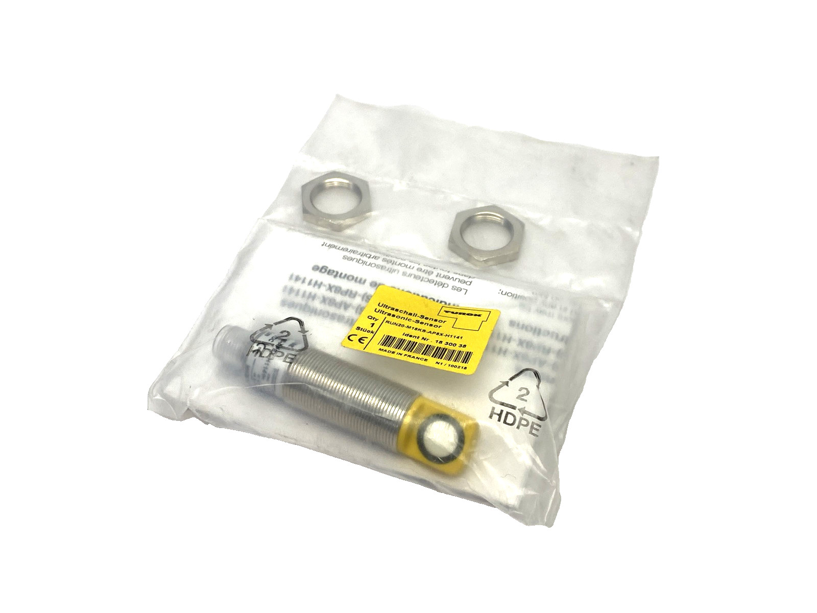 Turck RUN20-M18KS-AP8X-H1141 Difused Ultrasonic Sensor 18mm Barrel Dia. 1830038