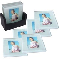 8 X Clear Glass Photo Frames Coasters Set Coaster Table Mat Picture Frame With W 8 X Clear Glass Photo Frames Coasters Set Coaster Table Mat Picture Frame With W
