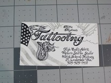 vtg Tattoo business card - Tatts Taylor Tattooing Ft Lauderdale FL D