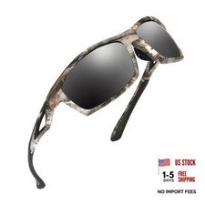 Camo Polarized Wrap-around Sport Sunglasses for Men C01-camo Frame Grey Lens