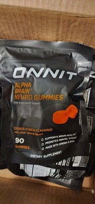 ONNIT AlphaBrain Neuro Focus Gummies Omega3, Lutein, Caffeine EXP 2/2027