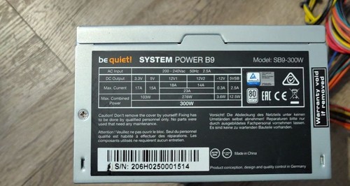be quiet! System Power B9 300W ATX Netzteil SB9-300W