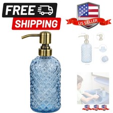 16 oz Gla oap Dipener with Vintage Gold Pump, Refillable Hand oap Dipener for...