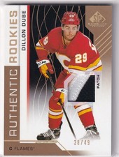 2018-19 UPPER DECK SP GAME USED DILLON DUBE AUTHENTIC ROOKIES PATCH GOLD /49