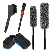 6 PCS Car Wheel Cleaning Pro Kit - Multipurpose Automotive Tire Detailing Brush