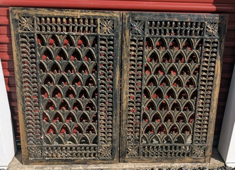 Antique Hahne Building Newark NJ Art Deco Cast Iron Grate Grills 19x30