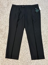 NWT Lauren Ralph Lauren Classic Total Comfort 100 Wool Dress Pants Black 42x30