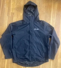 Huk Jacket Men’s L Black Hooded Performance Fishing Waterproof Rain Windbreaker