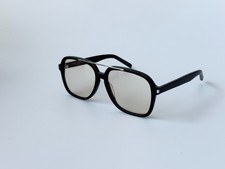 Saint Laurent SL 545 Sunglasses Black Frame Light Yellow Lens 001 Authentic