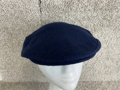 Totes Flat Newsboy Cap Mens Large Wool Classic Round Stiff Brim Blue