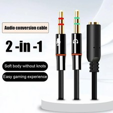 Headphone Microphone Audio Converter Splitter for Computer 3 0 Inch Female to