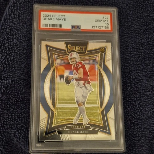 2024 Panini Select Football Concourse Drake Maye #27 Rookie Patriots PSA 10